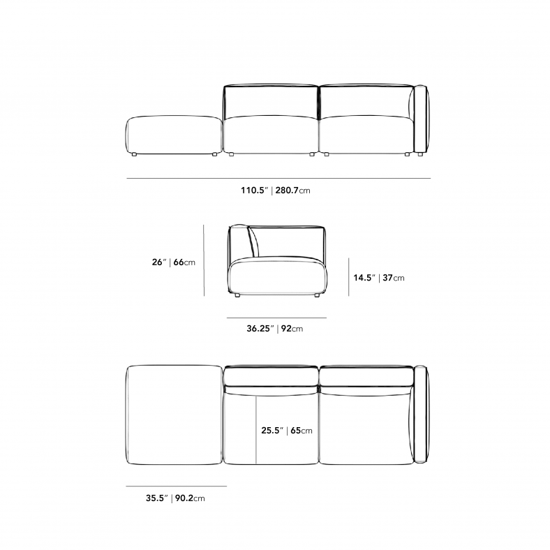 Windsor Sofa Dimensions Diagram