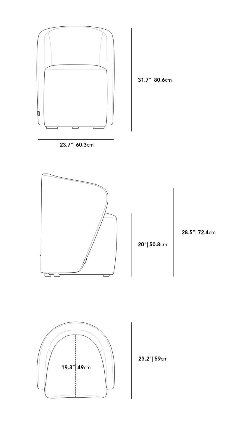 Aberdeen Dining Chair Dimensions Diagram