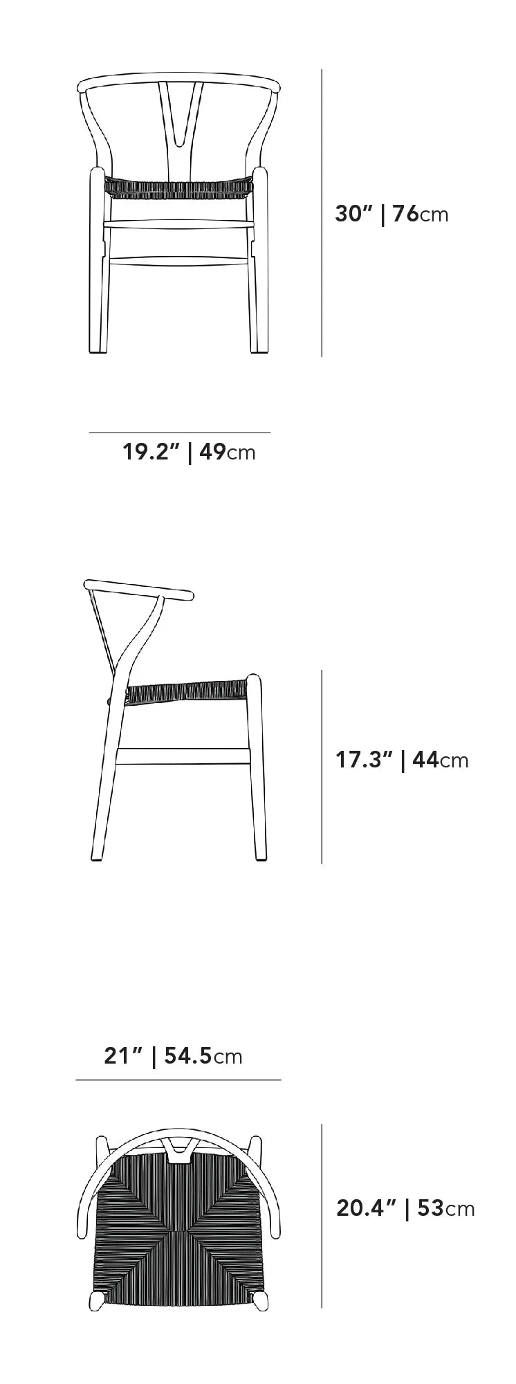 Kendal Dining Chair Dimensions Diagram