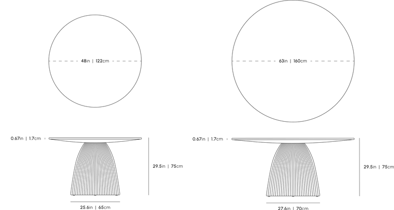 Stratton Dining Table Dimensions Diagram