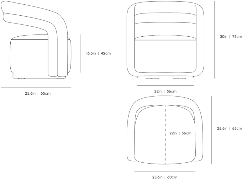 Lancaster Lounge Chair Dimensions Diagram